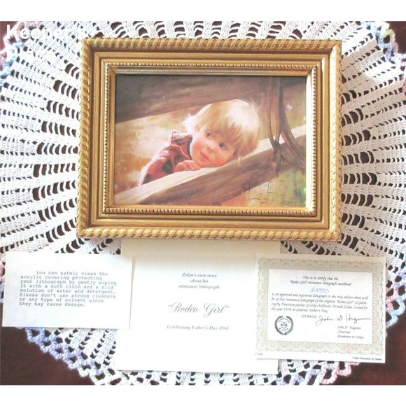Donald Zolan RODEO GIRL Framed Signed Lithograph P - Picture 3 of 4